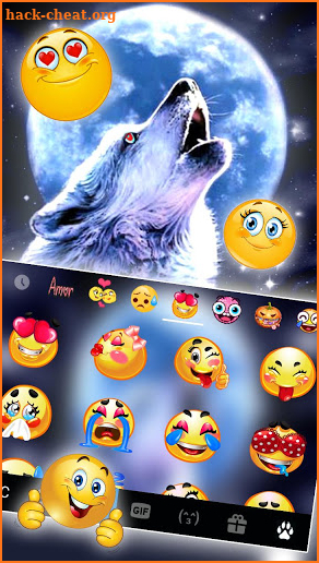 Howling Wolf Moon Keyboard Theme screenshot