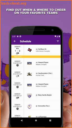 HSU Athletics screenshot