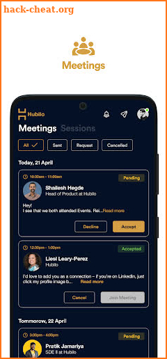 Hubilo Internal Events screenshot