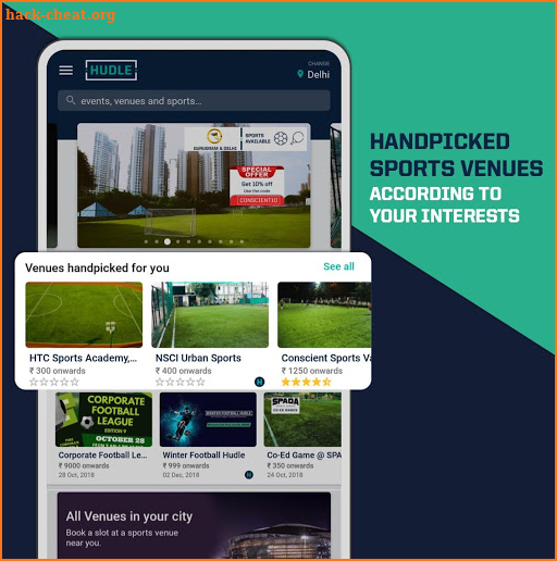 Hudle - Book Sports Venues and Sports Events screenshot
