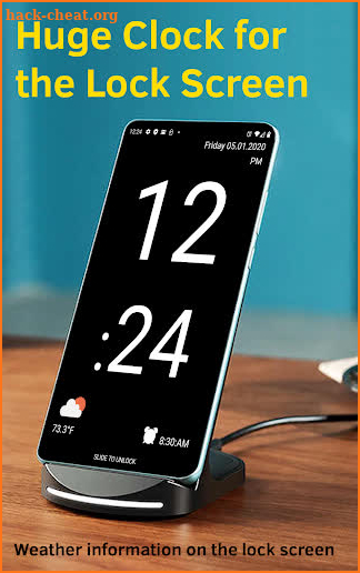 Huge Lock Screen Clock screenshot
