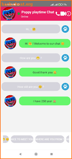 Huggy Wuggy Game Fake Chat And Video Call screenshot