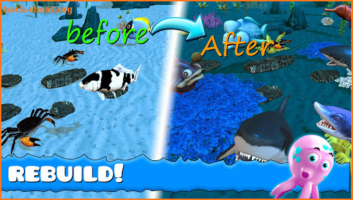 Hungry Fish Eat And Grow 3D screenshot