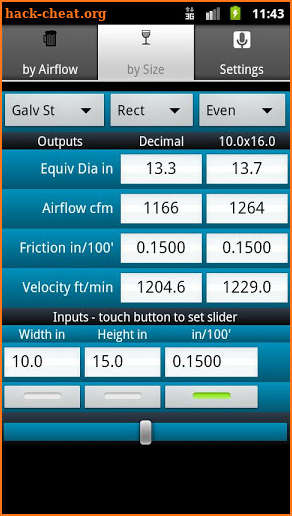 HVAC Buddy® Duct Calc screenshot