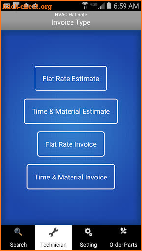 HVAC Flat Rate Invoice screenshot