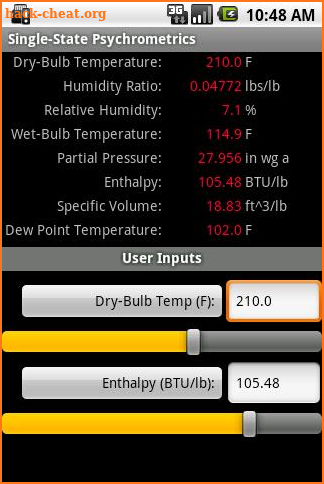 HVAC Psychrometric screenshot