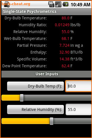 HVAC Psychrometric screenshot