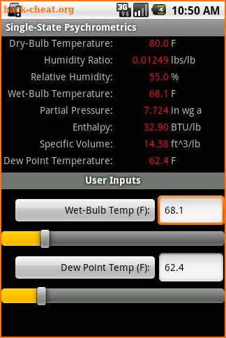 HVAC Psychrometric screenshot