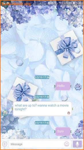 Hydrangea skin for Next SMS screenshot