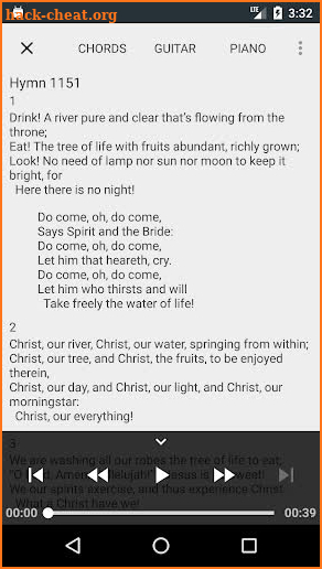 Hymns screenshot