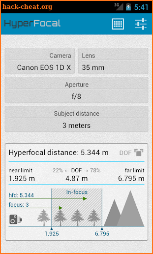 HyperFocal Pro screenshot