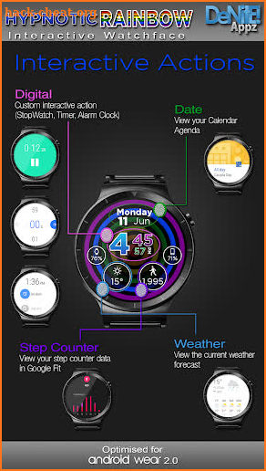 Hypnotic Rainbow Watch Face screenshot