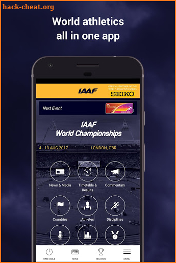 IAAF.org screenshot