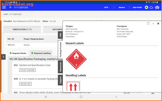 IATA DG AutoCheck screenshot