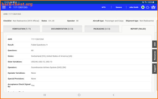 IATA DG AutoCheck screenshot