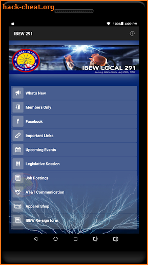 IBEW 291 screenshot