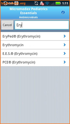 IBM Micromedex Pediatrics screenshot