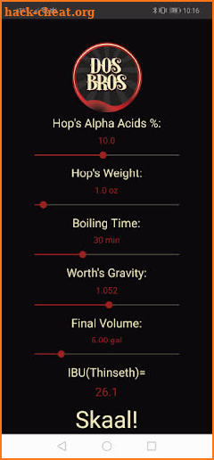 IBU (international bitterness units) Calculator screenshot