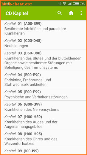 ICD 10 / 11 Diagnosen screenshot