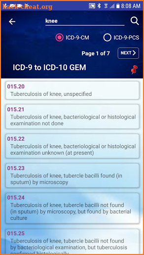 ICD-10 CM & PCS screenshot