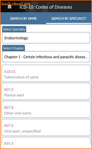 ICD-10: Codes of Diseases screenshot