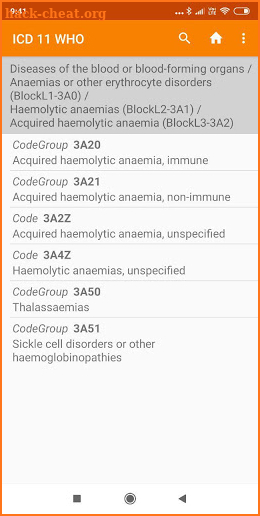 ICD-11 Disease Diagnoses Codes screenshot