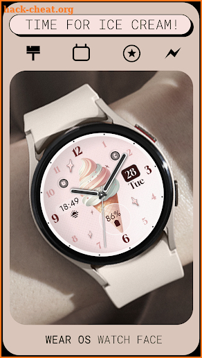 Ice Cream Pastel Watch Face screenshot