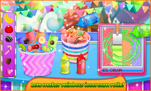 Ice Cream Rolls Maker - Rainbow Sanwich Food Stall screenshot