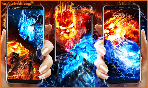 ice Fire Skull Wallpaper Themes screenshot