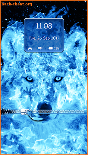 Ice Fire Wolf Lock Screen Zipper screenshot