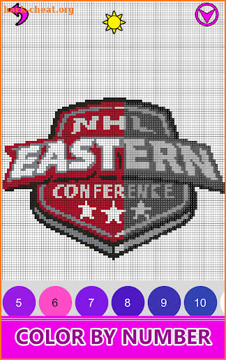 Ice Hockey Logo Color by Number:Pixel Art Coloring screenshot