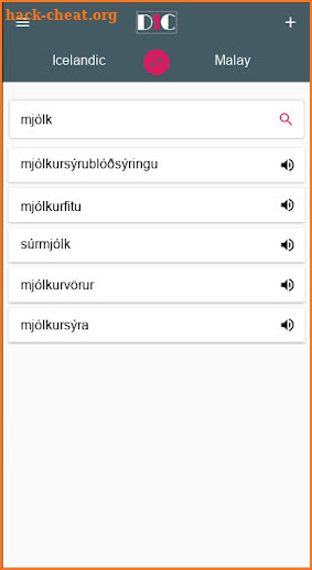 Icelandic - Malay Dictionary (Dic1) screenshot