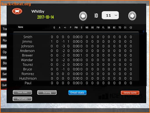 IceTrack Hockey Statistics screenshot