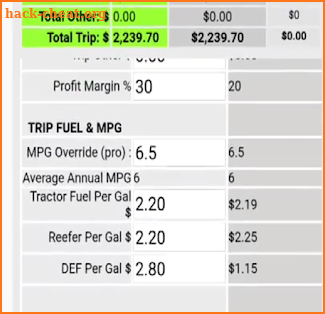 ICG ProfitCalc screenshot