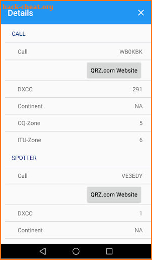 iCluster - The DX-Cluster database screenshot