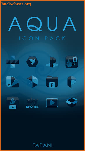 ICON PACK AQUA 3D blue black screenshot