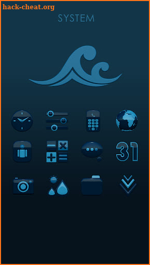 ICON PACK AQUA 3D blue black screenshot