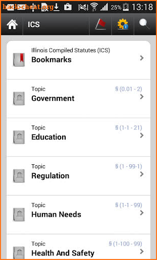 ICS Illinois Statutes, IL Code screenshot