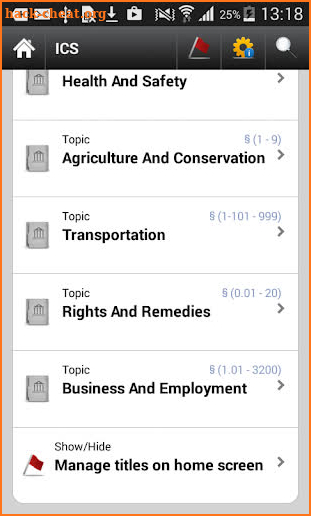 ICS Illinois Statutes, IL Code screenshot