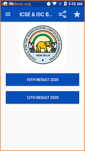 ICSE & ISC Board Exam Result 2020 screenshot