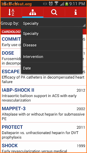 ICU Trials by ClinCalc screenshot