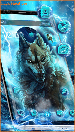 Icy Thunder Wolf Theme screenshot