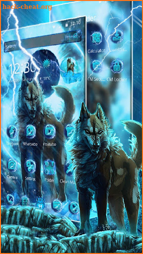 Icy Thunder Wolf Theme screenshot