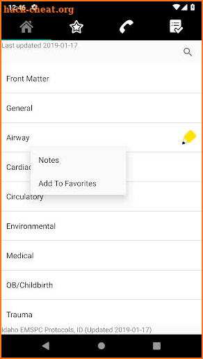 Idaho EMSPC Protocols screenshot