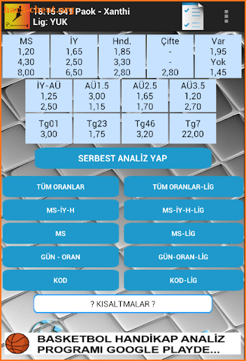 iddaa oran analiz programı screenshot