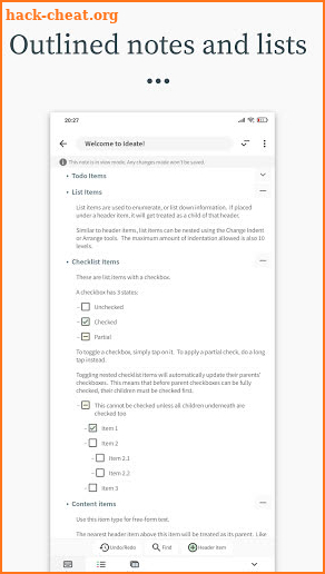 Ideate - Outliner, Planner, Thoughts, Todo list screenshot