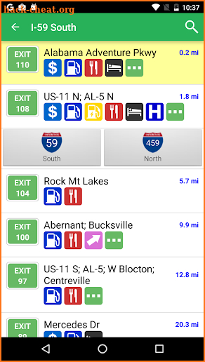 iExit Interstate Exit Guide screenshot