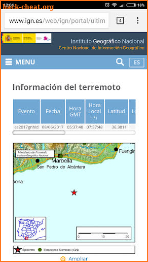 IGN Sismologia PRO screenshot