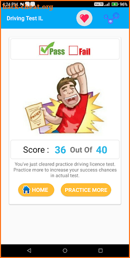 Illinois DMV Permit Practice Test 2018 screenshot