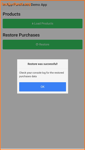 InApp Purchase Cordova App screenshot